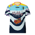 Colorful sports jersey with 'Hotdogs of the Sea' design on a white background