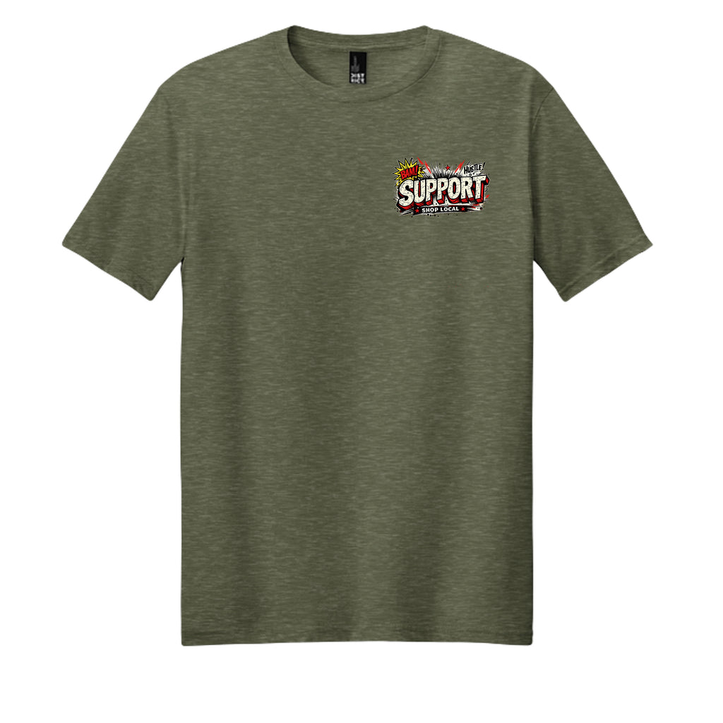 Heathered Olive - DM108 - FRONT